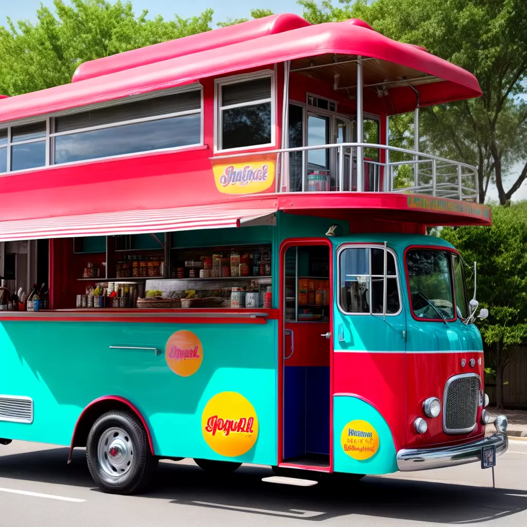 Fotos Food Truck Colorido Clientes Rua