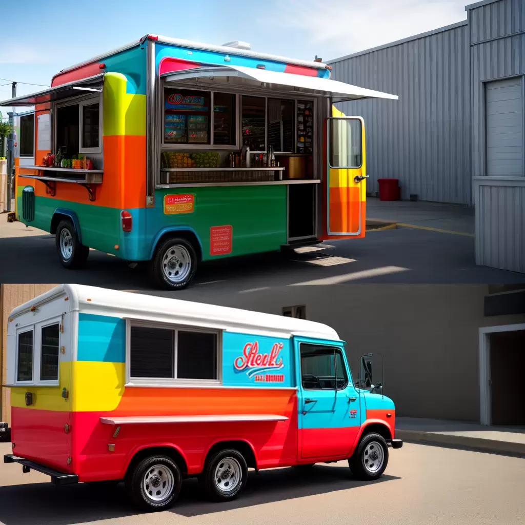 Fotos Food Truck Logo Colorido Cidade