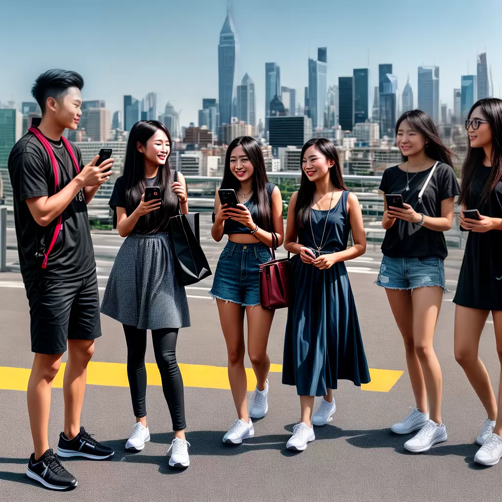 Fotos Jovens Smartphones Marketing Cidade