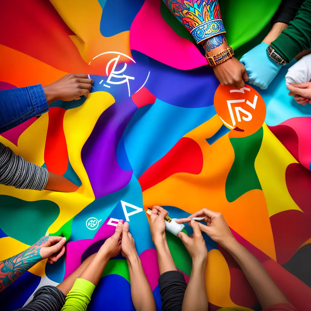 Fotos Mural Colorido Diversidade Simbolos Logotipo