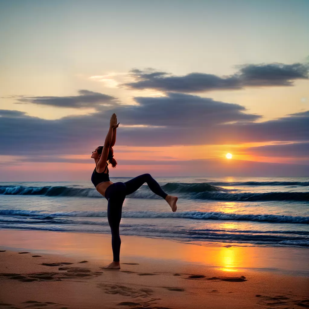 Fotos Yoga Praia Sol Meditacao Bem Estar